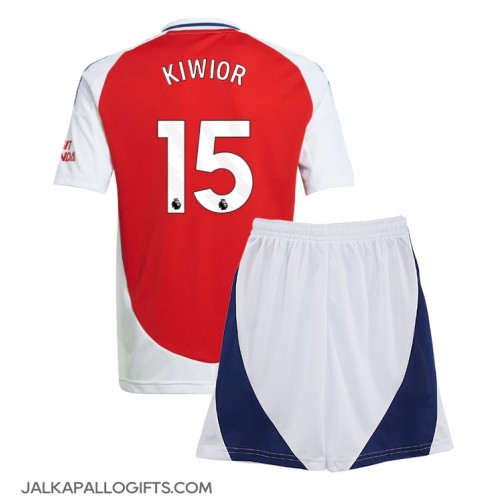 Arsenal Jakub Kiwior #15 Koti Peliasu Lasten 2024-25 Lyhythihainen (+ Lyhyet housut)